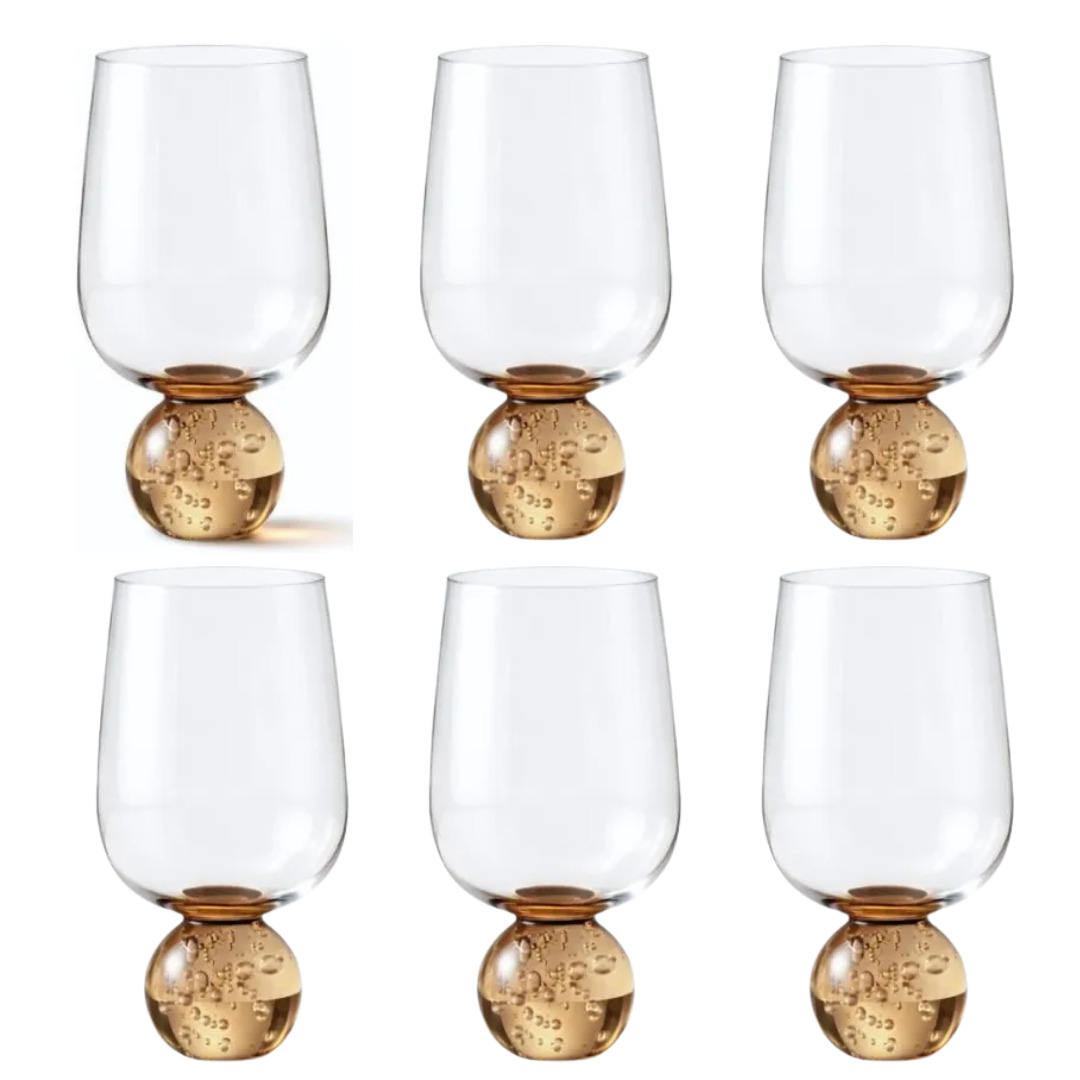 Taças Champanhe Base Esfera Transparente